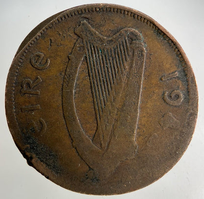 1942 Irish One Penny Coin | Fair Grade