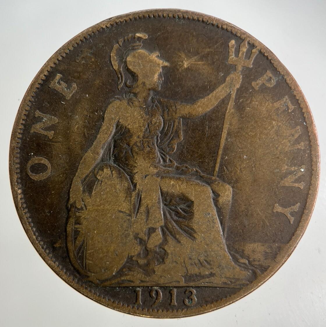 1913 George V One Penny Coin | Collectable Grade