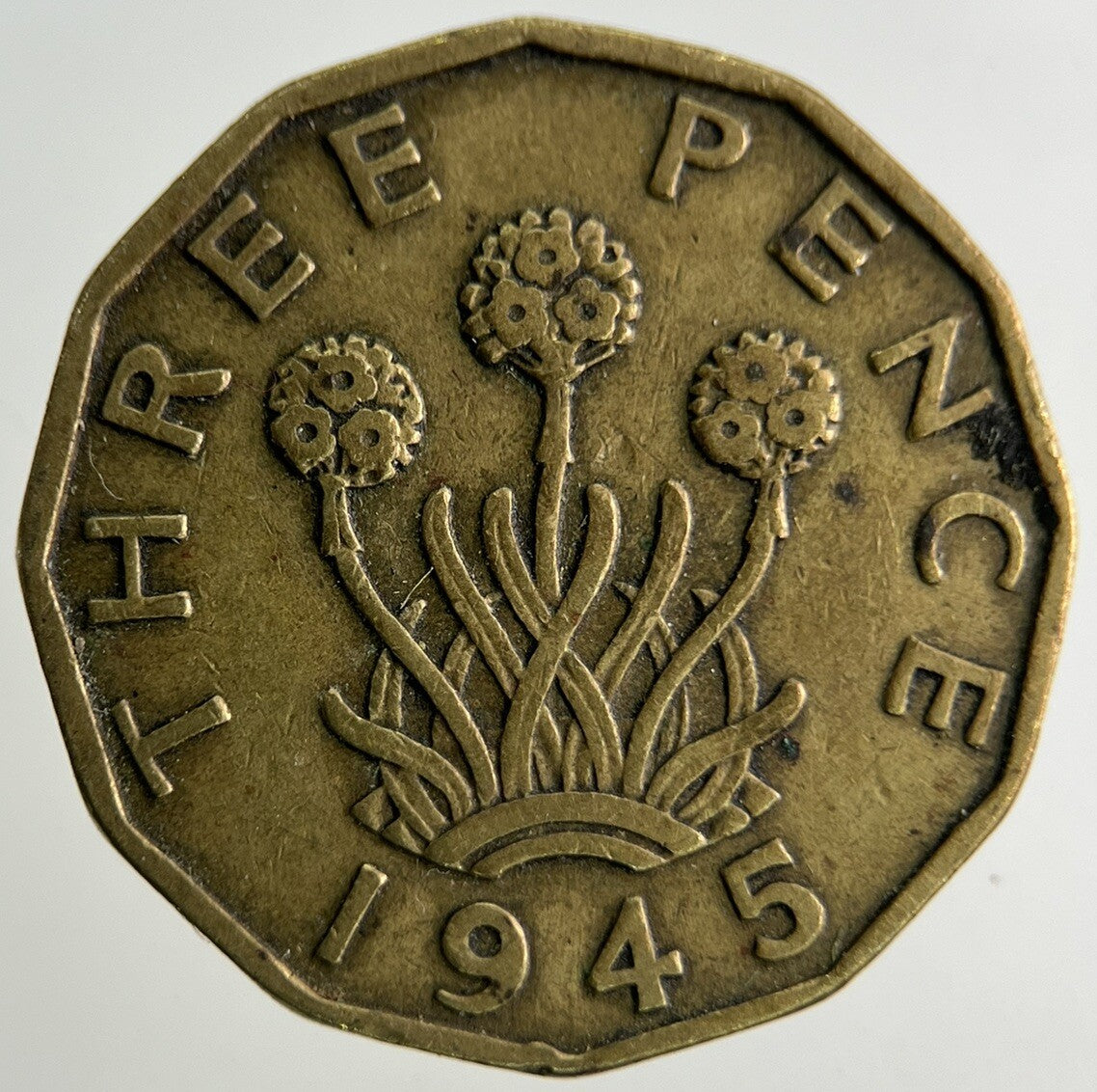 1945 George VI Brass Threepence Coin | Fine Collectable Grade