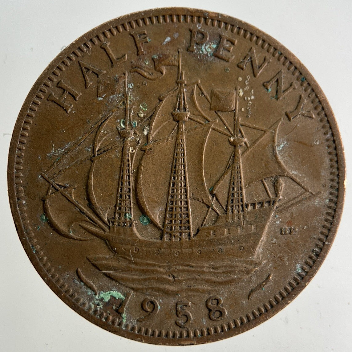 1958 Elizabeth II 2nd Half-Penny Coin | Fine Collectable Grade