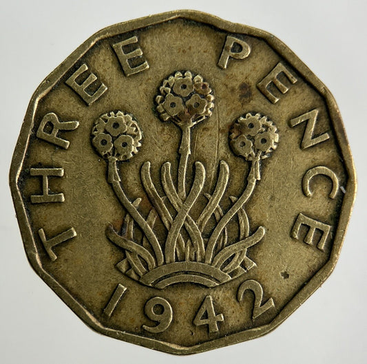 1942 George VI Brass Threepence Coin | Fine Collectable Grade