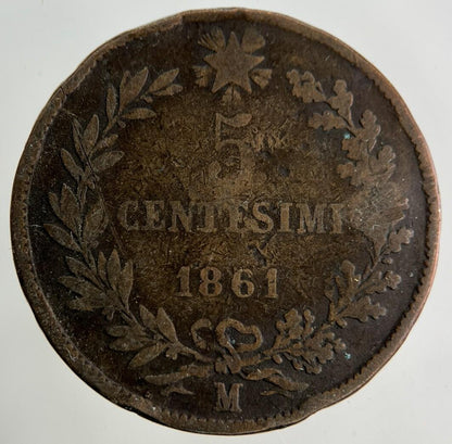 1861 Italy 5 Centesimi Coin | Collectable Grade