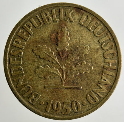 1950 Germany 10 Pfennig Coin | Fine Collectable Grade