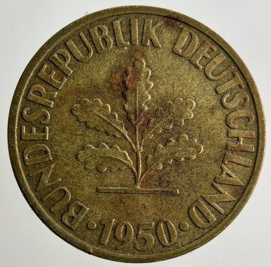 1950 Germany 10 Pfennig Coin | Fine Collectable Grade