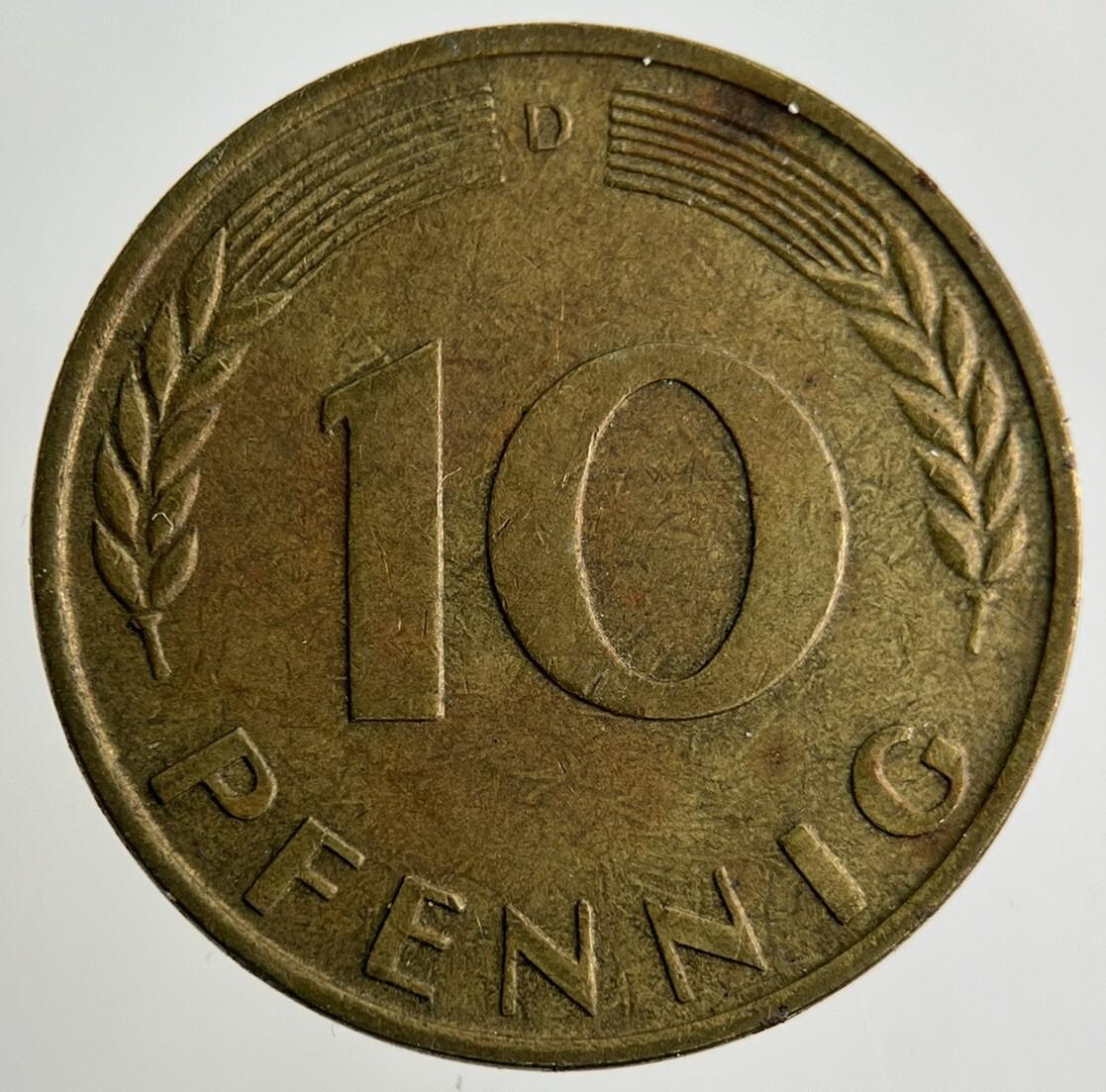 1950 Germany 10 Pfennig Coin | Fine Collectable Grade