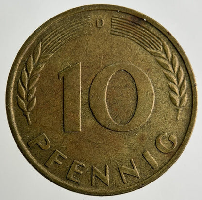 1950 Germany 10 Pfennig Coin | Fine Collectable Grade