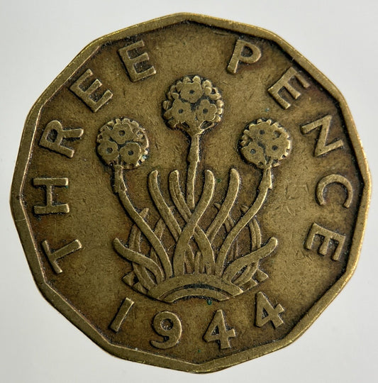 1944 George VI Brass Threepence Coin | Fine Collectable Grade