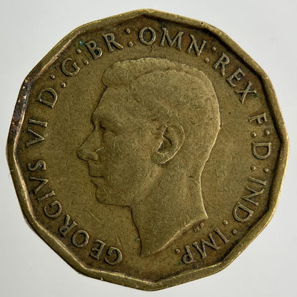 1944 George VI Brass Threepence Coin | Fine Collectable Grade