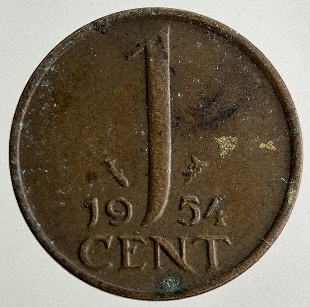1954 Netherlands 1 Cent Coin | Fine Collectable Grade