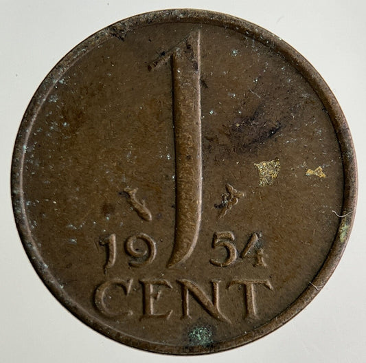 1954 Netherlands 1 Cent Coin | Fine Collectable Grade
