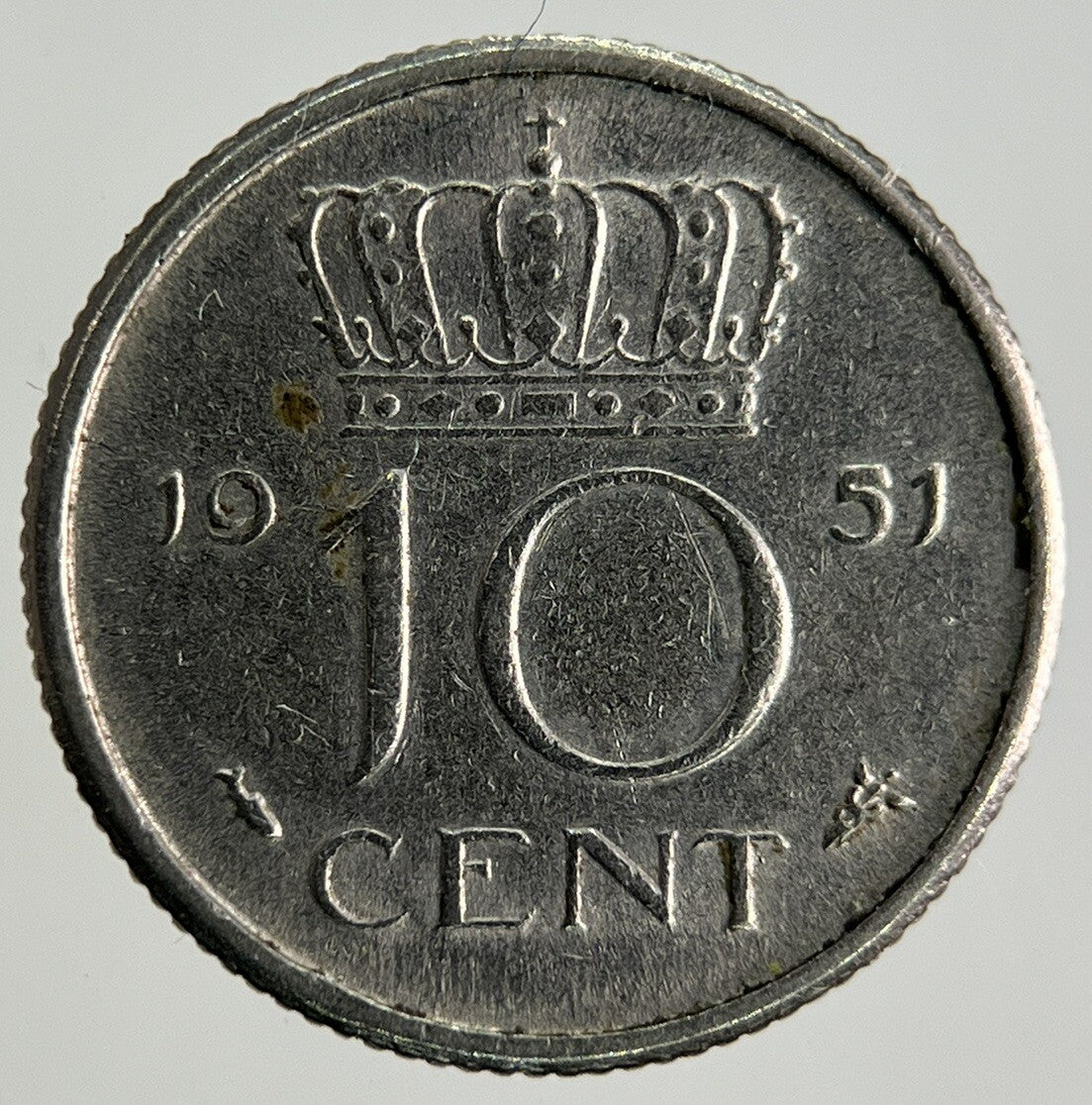 1951 Netherlands 10 Cents Coin | Fine Collectable Grade