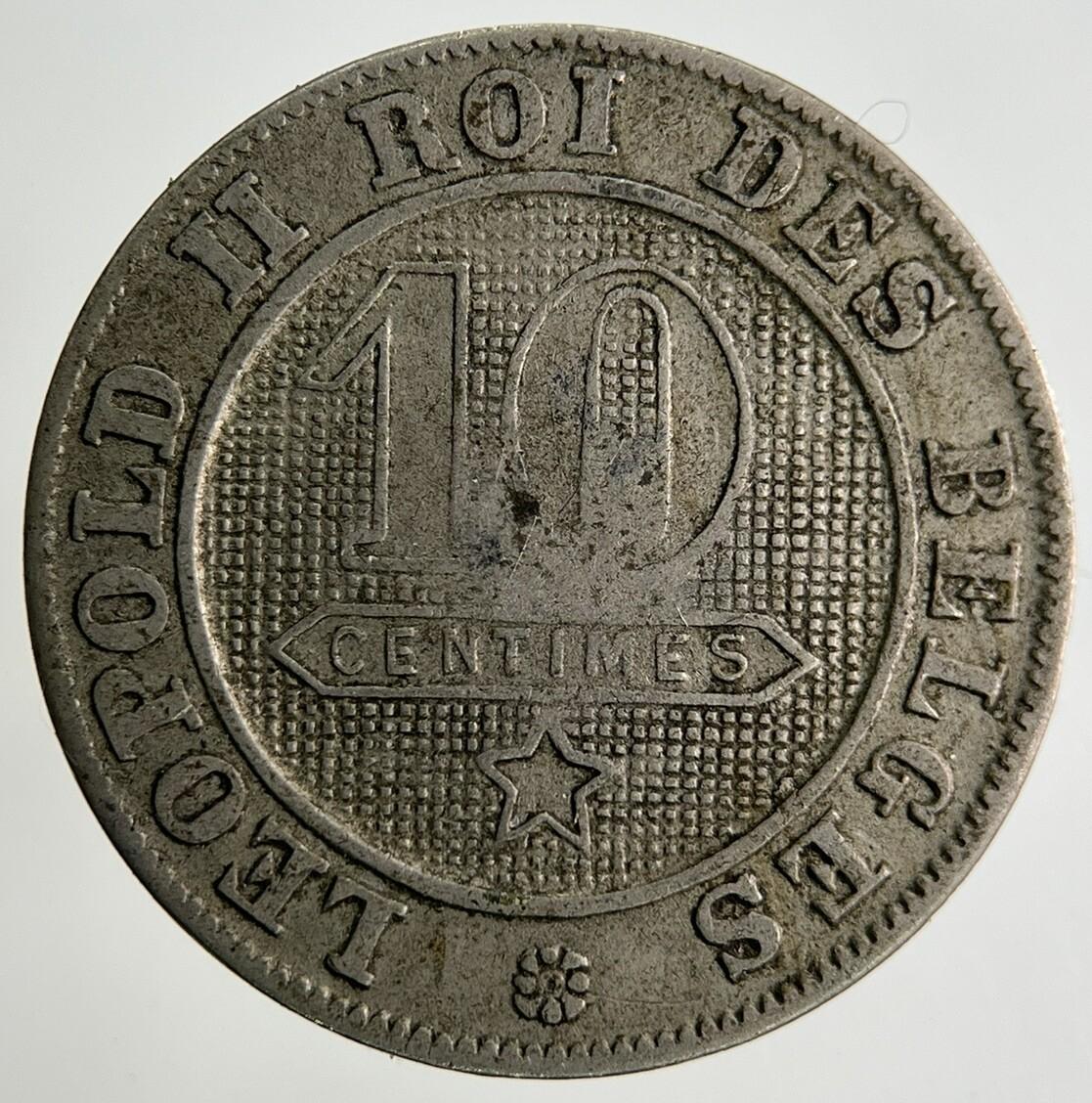 1895 Belgium 10 Centimes Coin | Fine Collectable Grade
