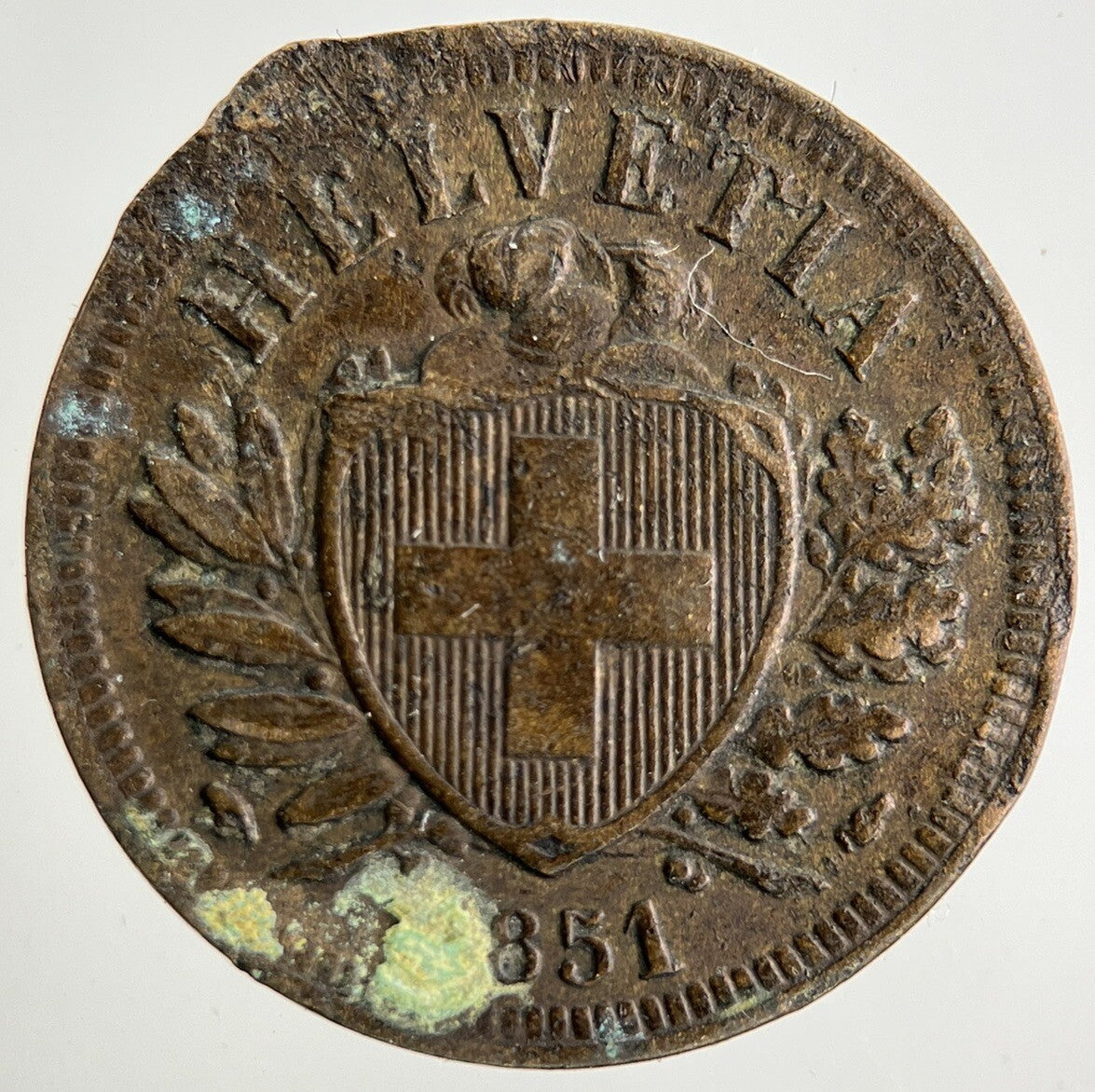 1851 Switzerland Swiss 2 Rappen Coin | Collectable Grade