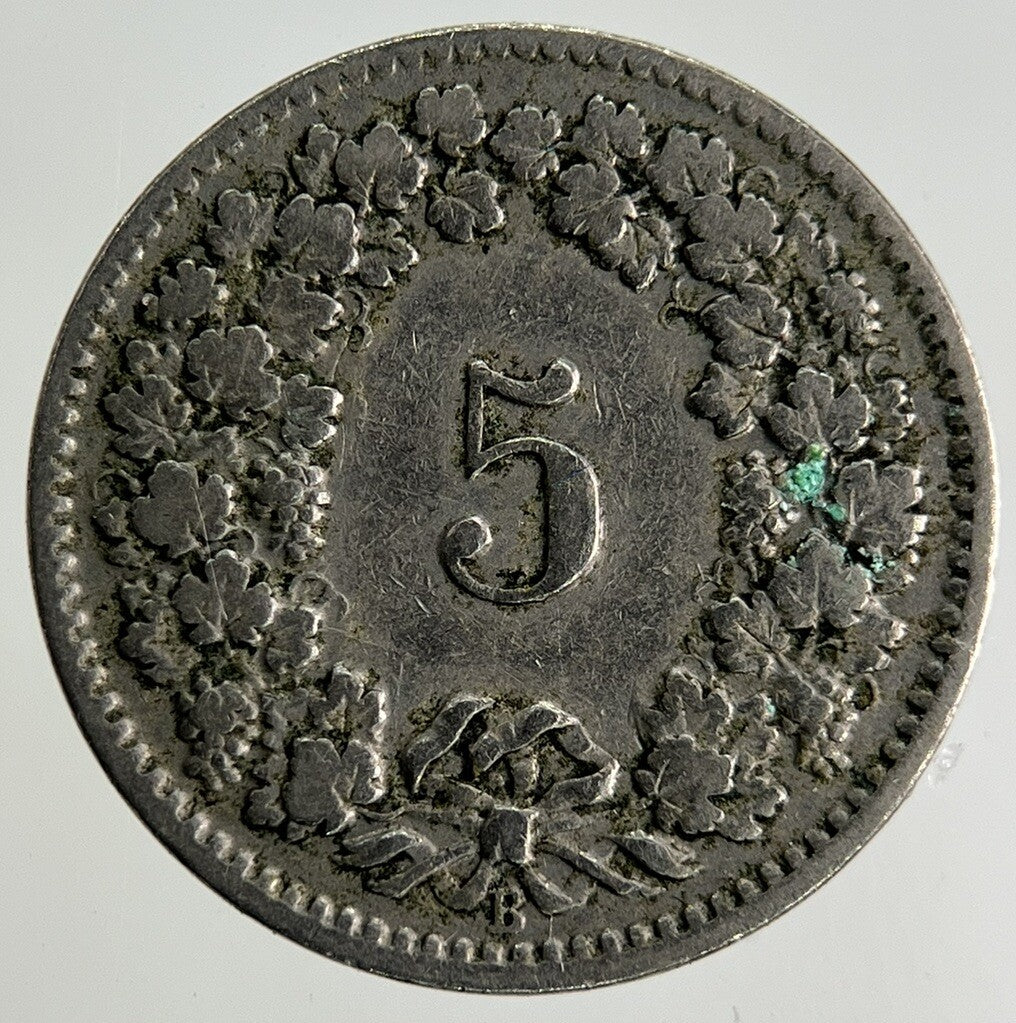 1908 Switzerland Swiss 5 Rappen Coin | Fine Collectable Grade