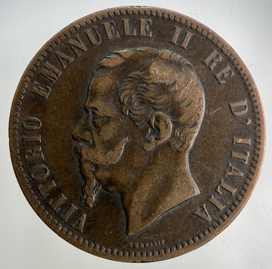 1863 Italy 10 Centesimi Coin | Fine Collectable Grade