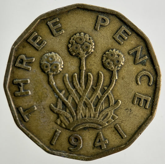 1941 George VI Brass Threepence Coin | Fine Collectable Grade