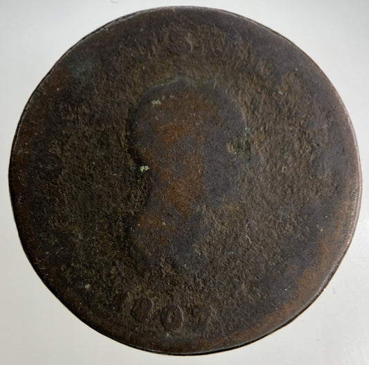 1807 George III 3rd Half-Penny Coin | Fair Grade