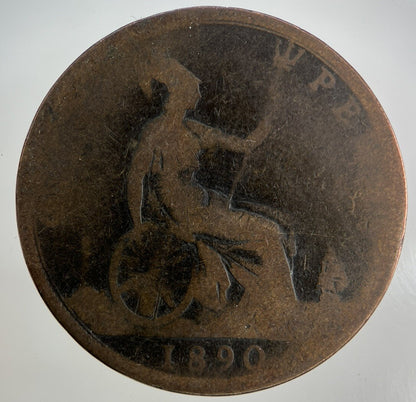 1890 Victoria One Penny Coin | Collectable Grade