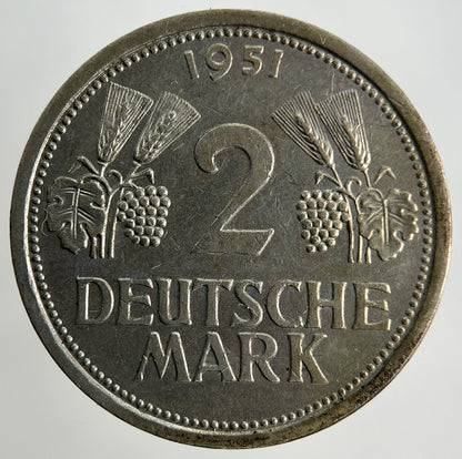 1951 Germany 2 Mark Coin | Fine Collectable Grade