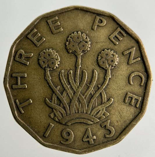 1943 George VI Brass Threepence Coin | Fine Collectable Grade