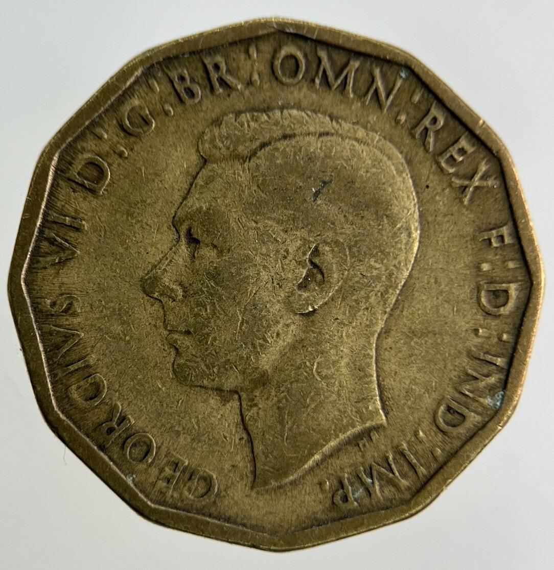 1943 George VI Brass Threepence Coin | Fine Collectable Grade