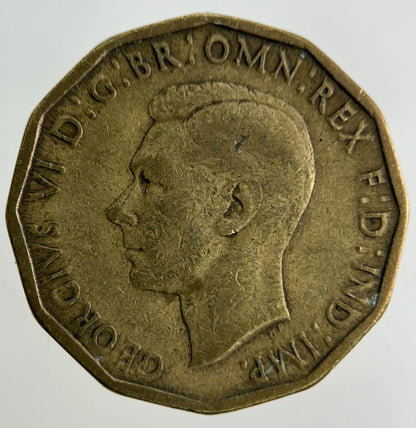 1943 George VI Brass Threepence Coin | Fine Collectable Grade