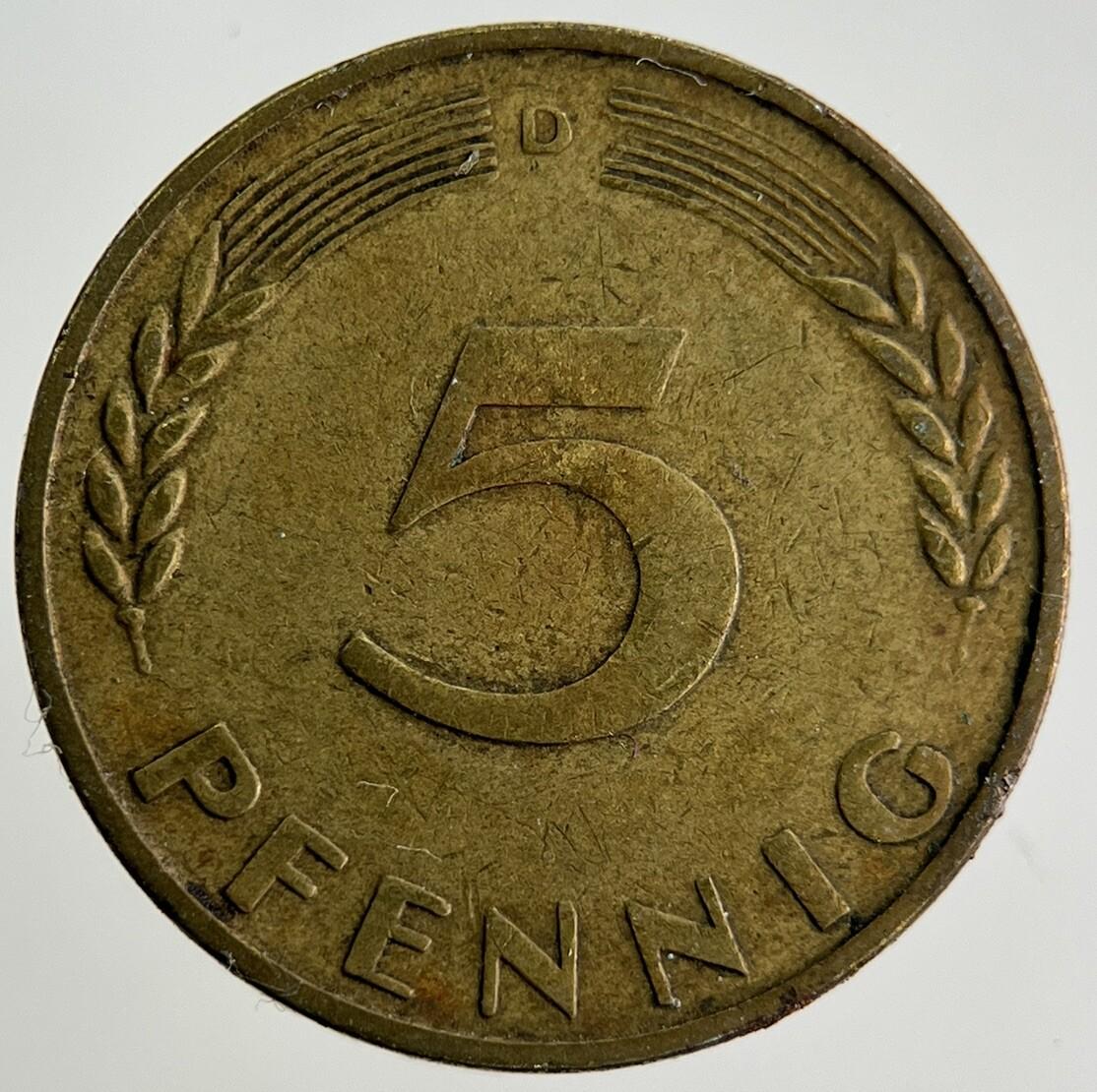 1950 Germany 5 Pfennig Coin | Fine Collectable Grade