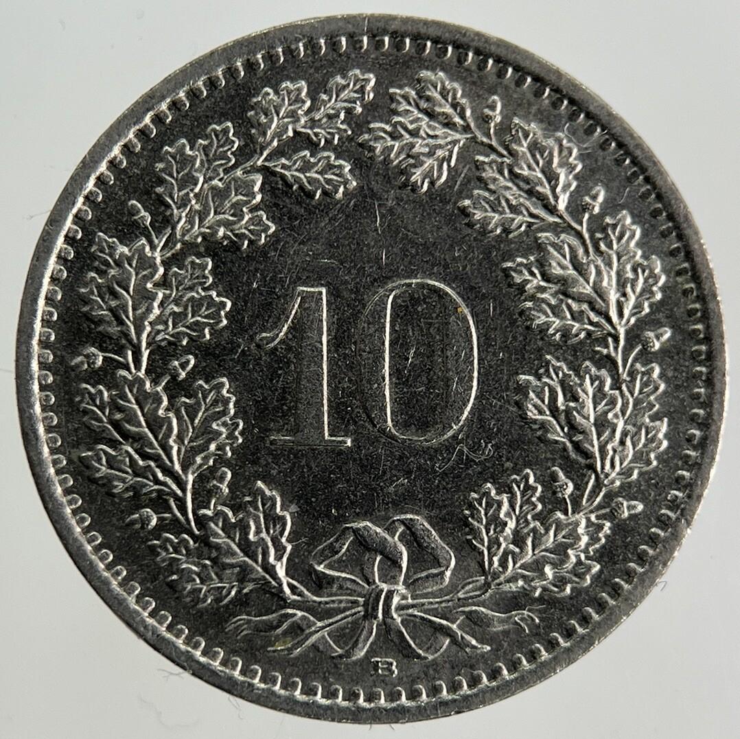 1991 Switzerland Swiss 10 Rappen Coin | Fine Collectable Grade