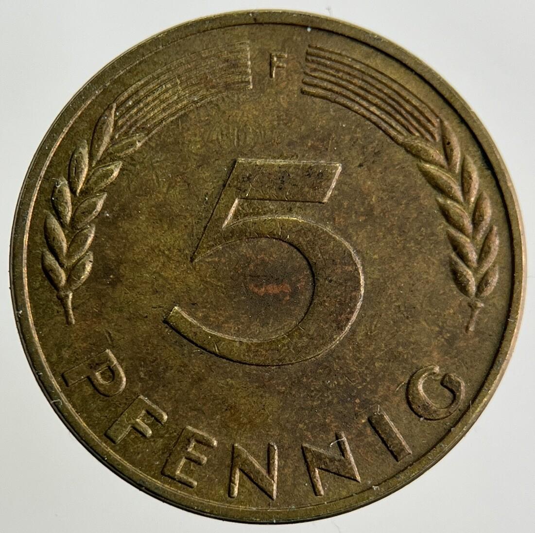 1966 Germany 5 Pfennig Coin | Fine Collectable Grade