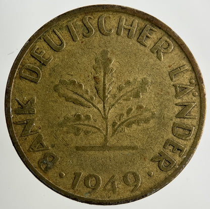 1949 Germany 10 Pfennig Coin | Fine Collectable Grade