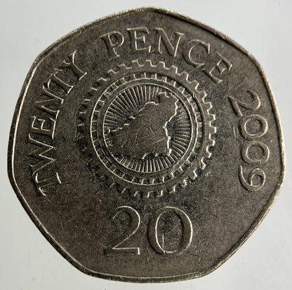 2009 Guernsey 20p Twenty-Pence Coin | Fine Collectable Grade