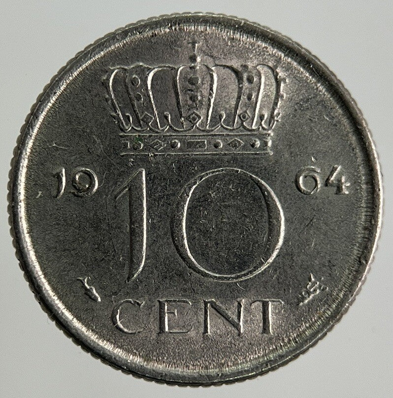 1964 Netherlands 10 Cents Coin | Fine Collectable Grade