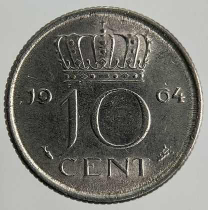 1964 Netherlands 10 Cents Coin | Fine Collectable Grade