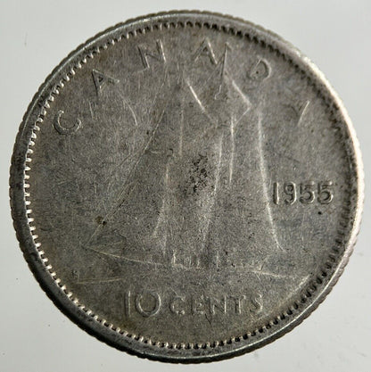 1955 Canada 10 Cents Silver Coin | Collectable Grade