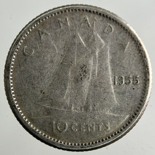 1955 Canada 10 Cents Silver Coin | Collectable Grade