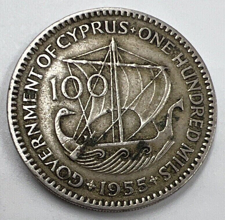 1955 Cyprus 100 Mills Coin | Fine Collectable Grade