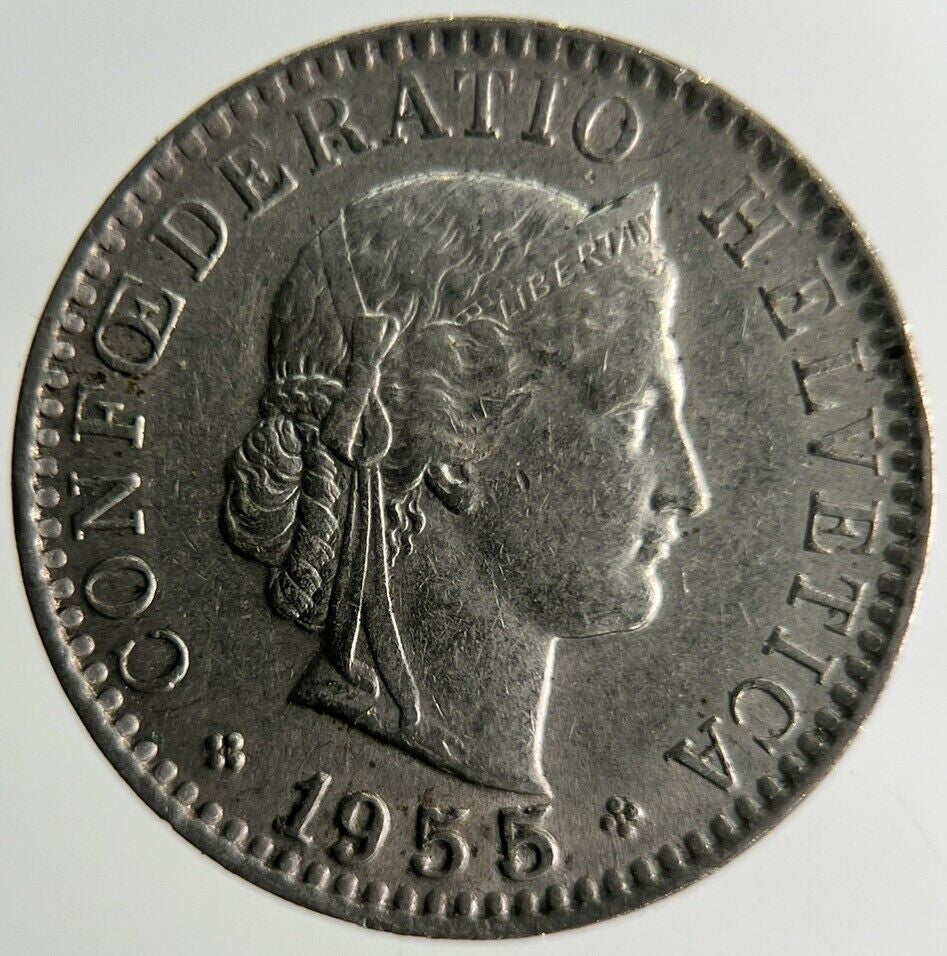 1955 Switzerland 20 Rappen Coin | Very High Grade