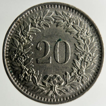 1955 Switzerland 20 Rappen Coin | Very High Grade