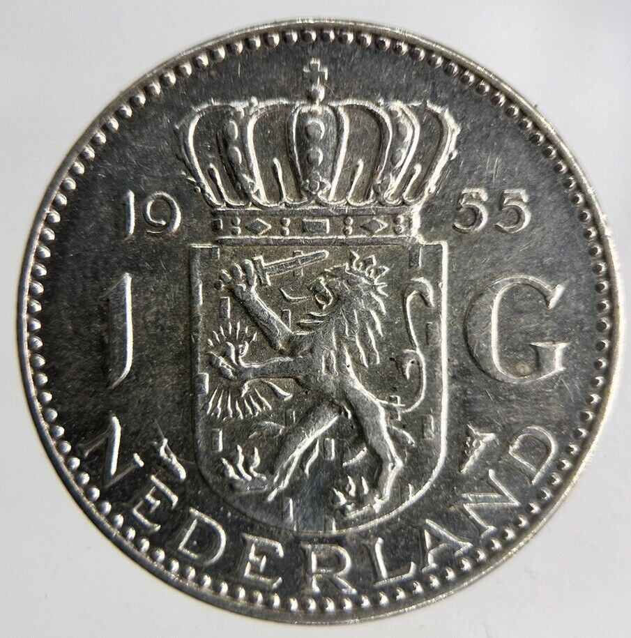 1955 Netherlands 1 Gulden Silver Coin | Fine Collectable Grade