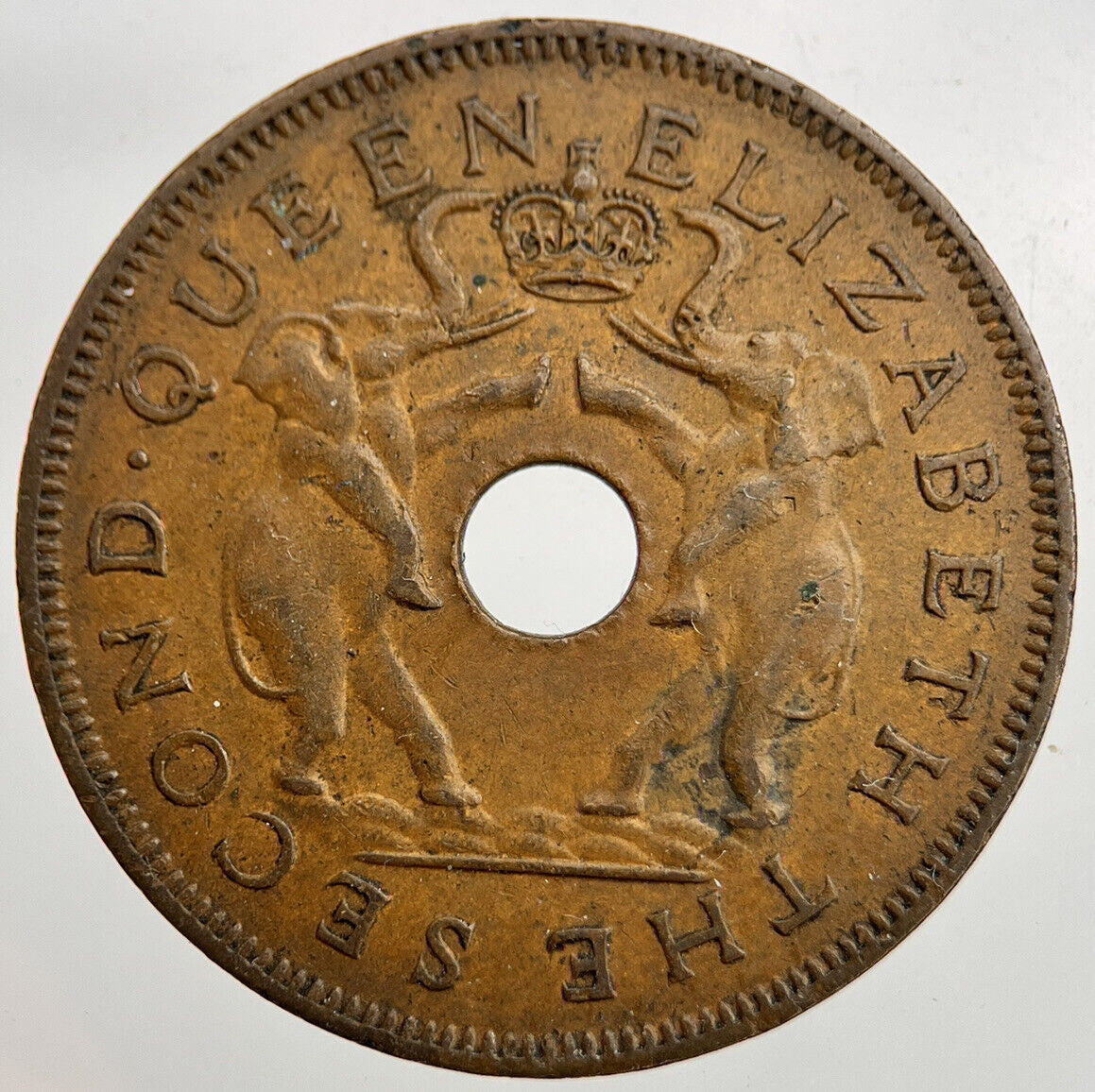 1955 Rhodesia Africa One Penny Coin | Fine Collectable Grade | a1642
