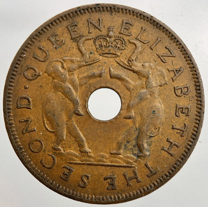 1955 Rhodesia Africa One Penny Coin | Fine Collectable Grade | a1642