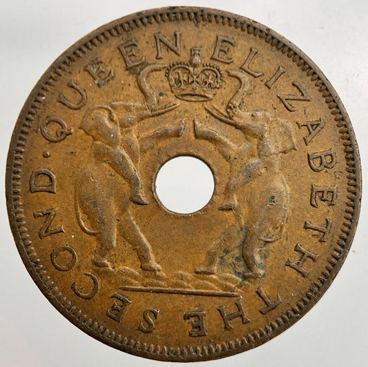 1955 Rhodesia Africa One Penny Coin | Fine Collectable Grade | a1642