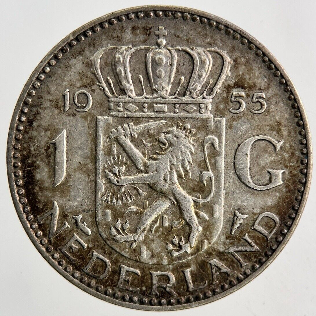 1955 Netherlands 1 Gulden Silver Coin | Very High Grade