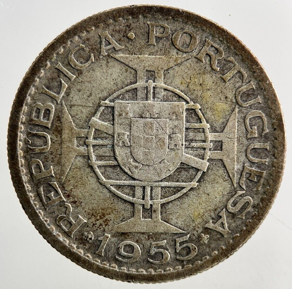 1955 Mozambique Portugal 10 Escudos Silver Coin | Fine Collectable Grade