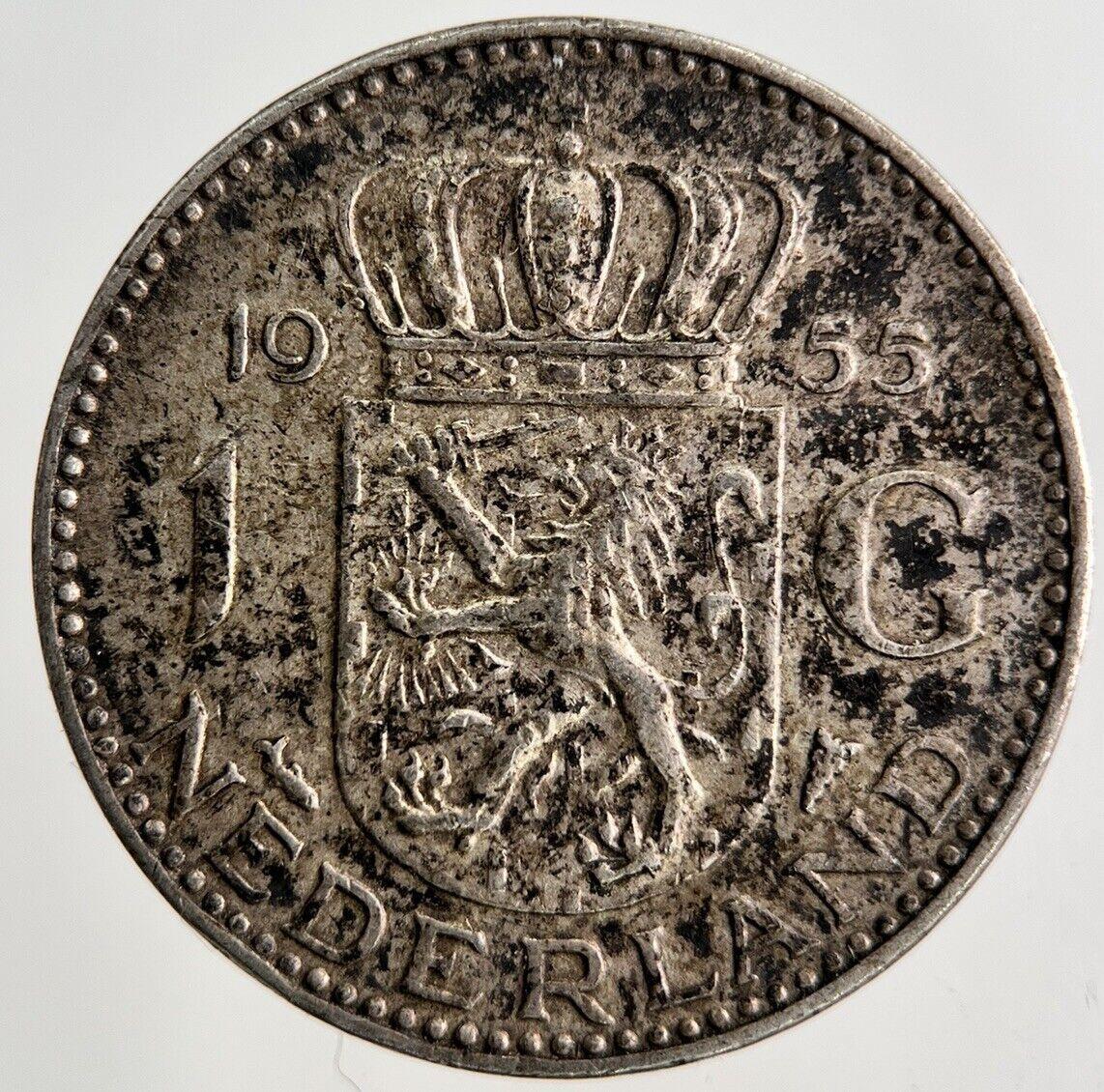 1955 Netherlands 1 Gulden Silver Coin | Fine Collectable Grade