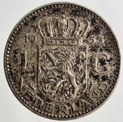 1955 Netherlands 1 Gulden Silver Coin | Fine Collectable Grade