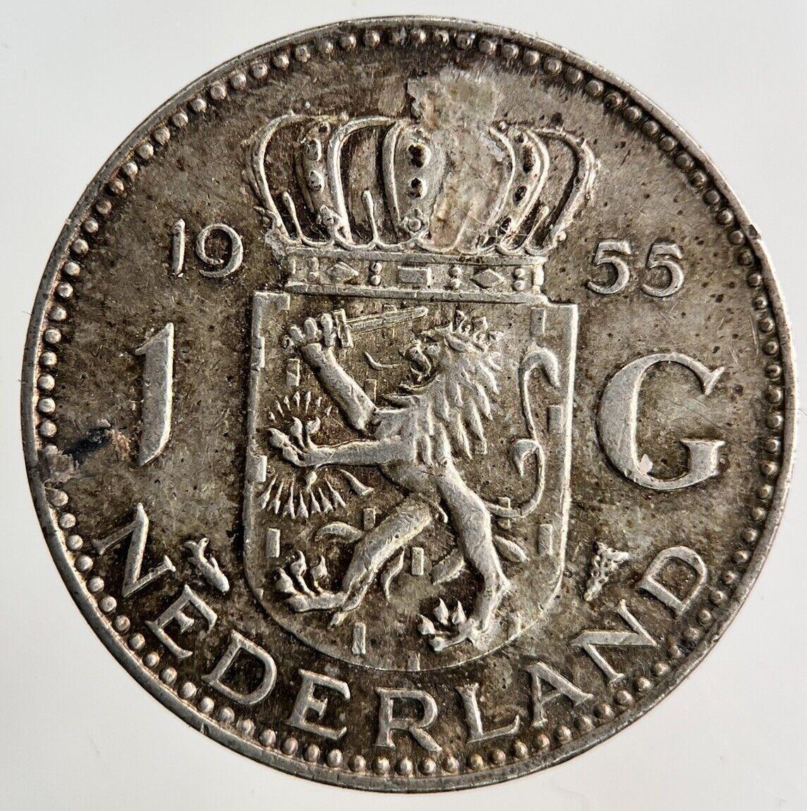 1955 Netherlands 1 Gulden Silver Coin | Fine Collectable Grade