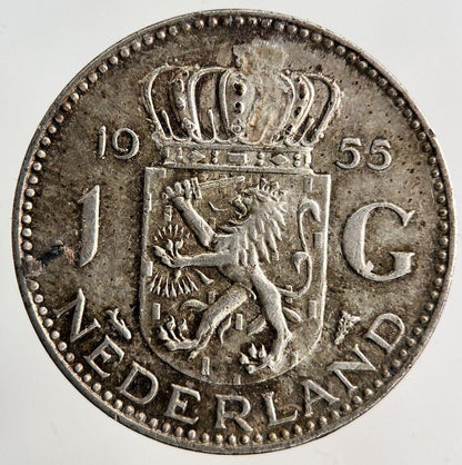 1955 Netherlands 1 Gulden Silver Coin | Fine Collectable Grade