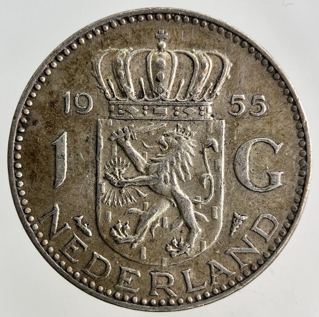1955 Netherlands 1 Gulden Silver Coin | Fine Collectable Grade