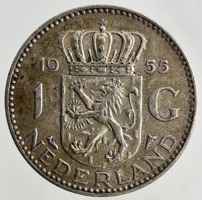 1955 Netherlands 1 Gulden Silver Coin | Fine Collectable Grade